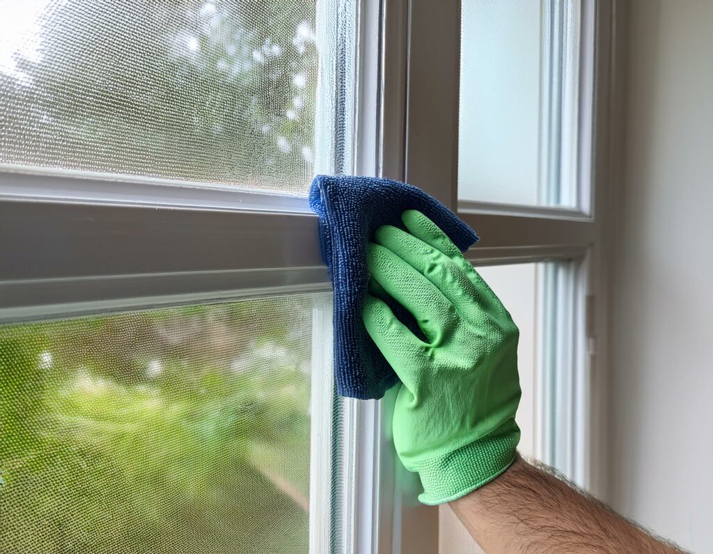 Fensterrahmenreinigung